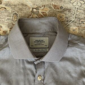Charles Tyrwhitt Black and White Men's Shirt